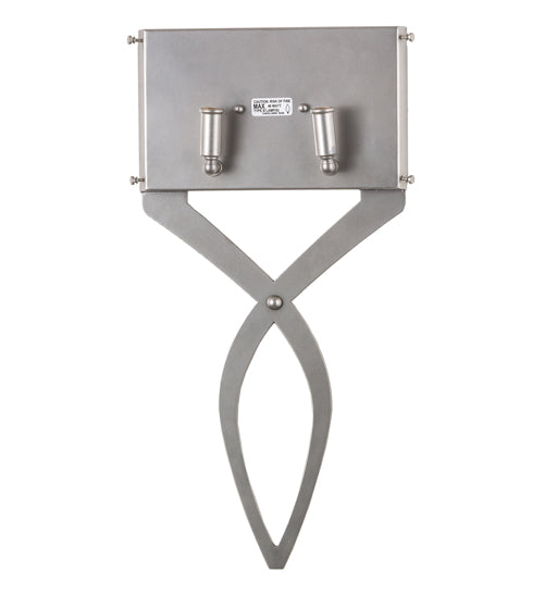Meyda Lighting Canterbury 12" 2-Light Nickel Wall Sconce With Off White Textrene Shade Glass
