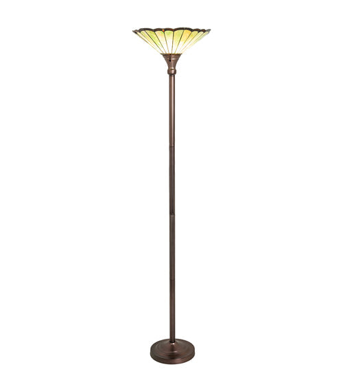 Meyda Lighting Caprice 72" Mahogany Bronze Floor Lamp With Green Shade Glass