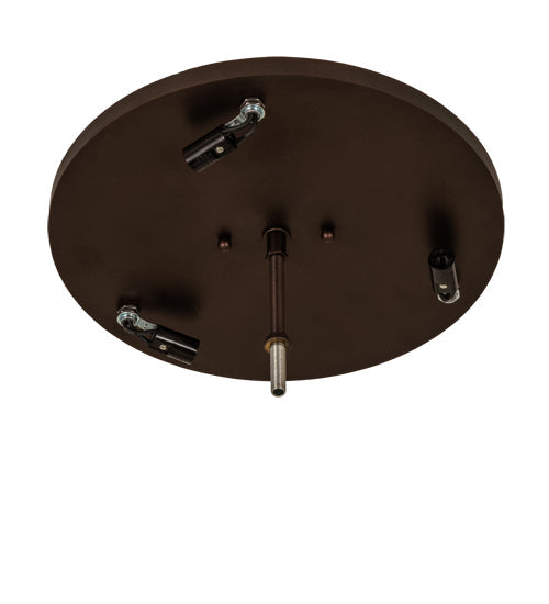 Meyda Lighting Carousel 16" 3-Light Mahogany Bronze Flush Mount Light With Botticino Idalight Shade