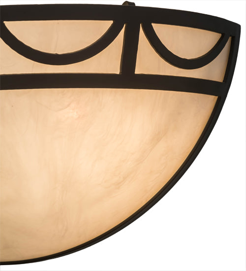 Meyda Lighting Carousel 18" 2-Light Oil Rubbed Bronze Wall Sconce With Beige Fleshtone Idalight Shade Glass