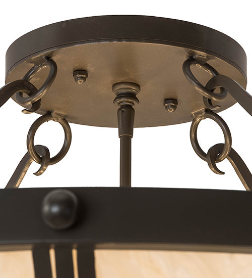 Meyda Lighting Carousel 48" 8-Light Timeless Bronze Ceiling Semi-flush Mount Light With Sahara Taupe Idalight Shade Glass