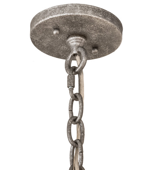 Meyda Lighting Carson 16" Galvinized Pendant Light With Gray Shade