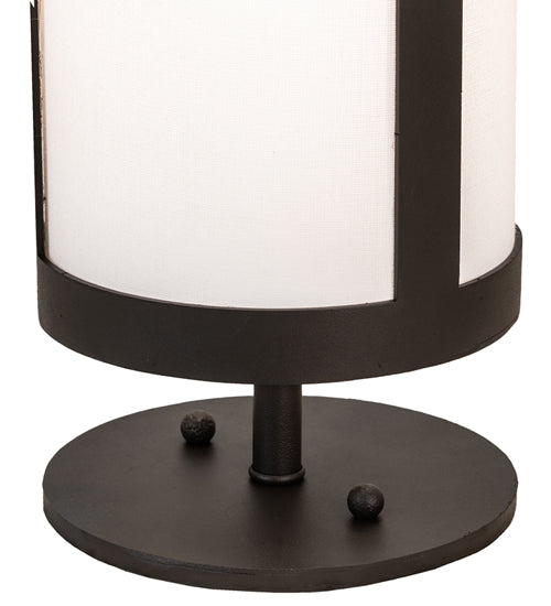 Meyda Lighting Cartier 12" Wrought Iron Table Lamp With White Fabric Shade