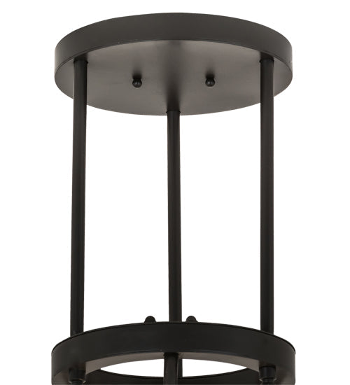 Meyda Lighting Cartier 24" 6-Light Timeless Bronze Cascading Chandelier With Silver Mica Shade Glass