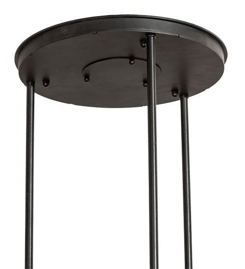 Meyda Lighting Cartier 35" 9-Light Solar Black Cascading Chandelier With Clear Seeded Shade Glass