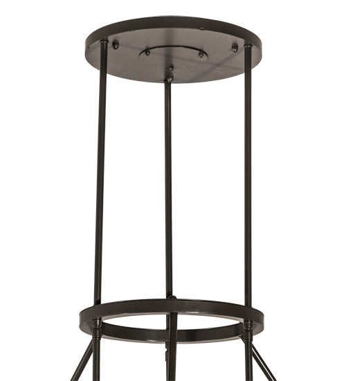 Meyda Lighting Cartier 36" 9-Light Timeless Bronze Cascading Chandelier With Clear Seeded Shade Glass