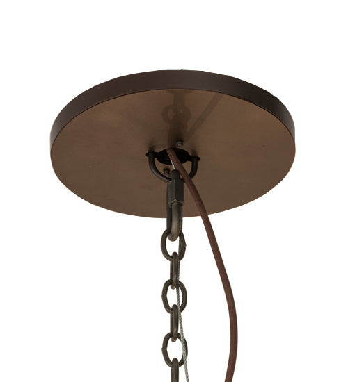 Meyda Lighting Castellum 179846 72" 41-Light 3-Tier Mahogany Bronze Chandelier With Beige Sahara Taupe Idalight Shade Glass
