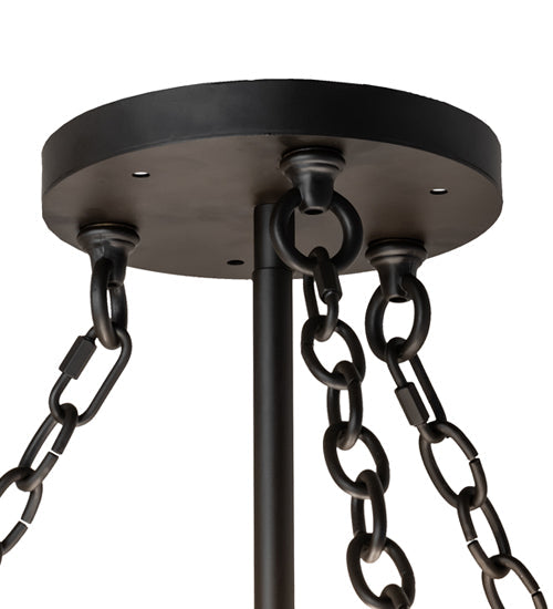 Meyda Lighting Catch of the Day 58" 18-Light 3-Tier Oil Rubbed Bronze Chandelier With Whitestone Shade