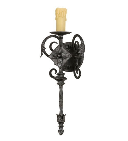 Meyda Lighting Catherine 8" Smoke Wall Sconce With Brown Parchment Shade