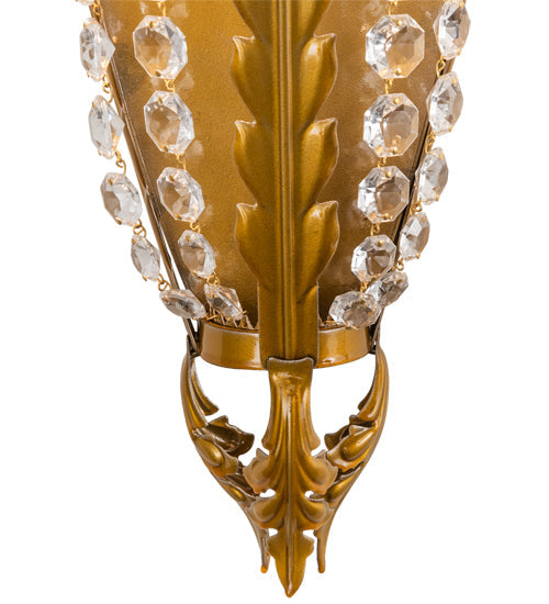 Meyda Lighting Chrisanne 6" 2-Light Transparent Gold Over Nickel Wall Sconce With Gold & Clear Crystal Shade