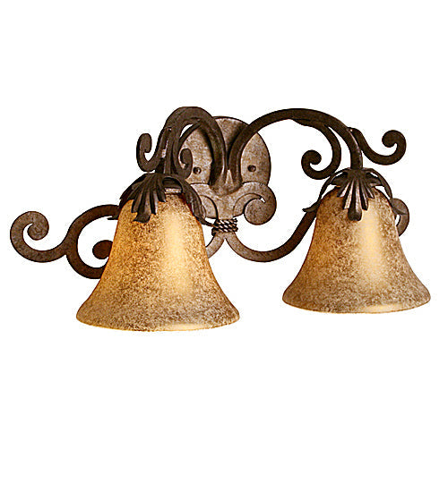 Meyda Lighting Christiana 20" 2-Light Corinth Wall Sconce With Scavo Art Shade Glass