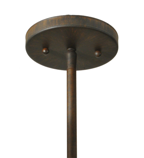 Meyda Lighting Chronos 30" 6-Light 3-Arm Classic Rust Chandelier With Sahara Taupe Idalight Shade Glass
