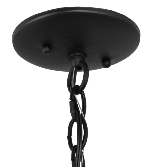 Meyda Lighting Cilindro 14" Textured Black Bola Pendant Light With Manila Rope Shade