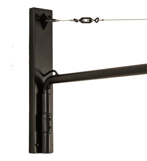 Meyda Lighting Cilindro 20" Matte Black Tapered Swing Arm Wall Sconce With Black & Gold Paper Shade