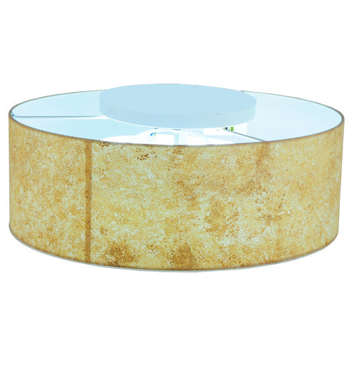 Meyda Lighting Cilindro 23" Polished Chrome Palomino Flush Mount Light With Beige Parchment Shade