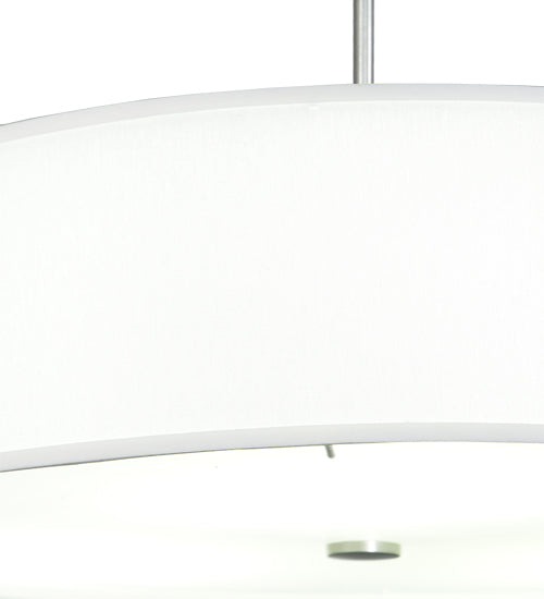 Meyda Lighting Cilindro 24" 3-Light Nickel Powder Coat Pendant Light With White Trilam Textrene Shade