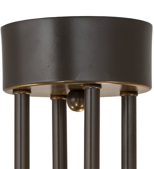Meyda Lighting Cilindro 24" 4-Light Timeless Bronze Semi-flush Mount Light With Beige Sahara Taupe Idalight Shade Glass