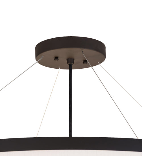 Meyda Lighting Cilindro 247489 37" 3-Light 2-Tier Oil Rubbed Bronze Pendant Light With White Textrene & Statuario Idalight Shade