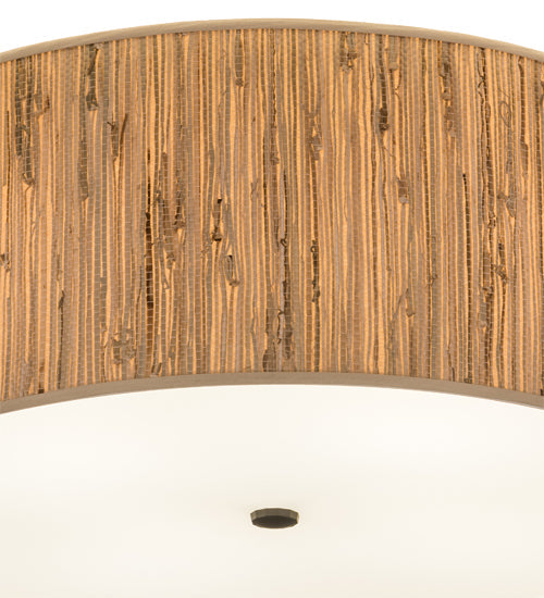 Meyda Lighting Cilindro 26" 4-Light Oil Rubbed Bronze Flush Mount Light With Grass Textrene & Statuario Idalight Shade