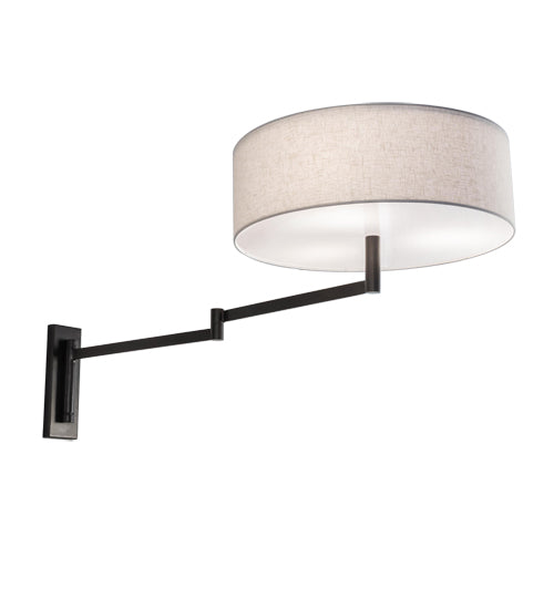 Meyda Lighting Cilindro 30" 3-Light Bronze Wall Sconce With Off White Textrene & Statuario Idalight Shade