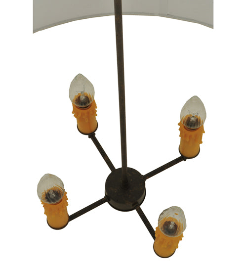 Meyda Lighting Cilindro 36" 4-Light Timeless Bronze Tapered Pendant Light With White Textrene Shade