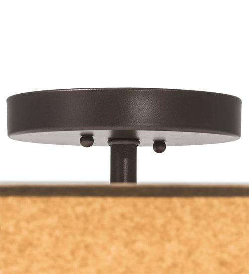 Meyda Lighting Cilindro 36" 6-Light Mahogany Bronze Pendant Light With Brown Craft Paper & White Statuario Idalight Shade