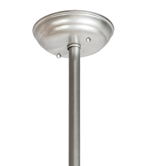 Meyda Lighting Cilindro 36" 8-Light 4-Tier Nickel Pendant Light With Copper and White Textrene Shade