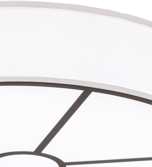 Meyda Lighting Cilindro 36" LED Oil Rubbed Bronze Flush Mount Light With White Statuario Idalight & White Textrene Shade