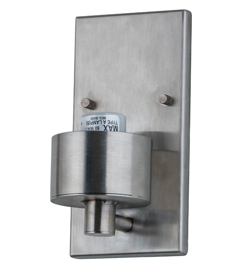 Meyda Lighting Cilindro 4" Stainless Steel Wall Sconce With White Shade Glass
