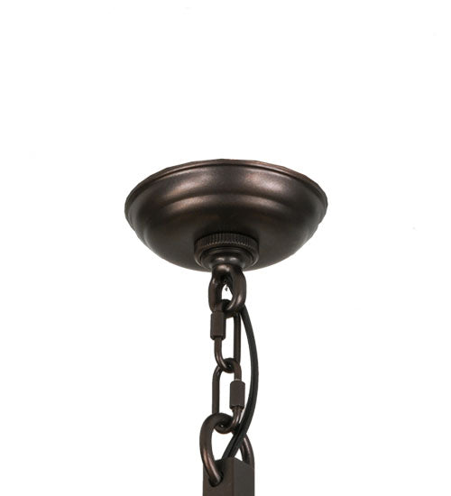 Meyda Lighting Cilindro 40" 12-Light Mahogany Bronze Golpe Pendant Light With Ivory Faux Candlelight
