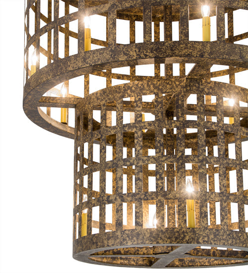 Meyda Lighting Cilindro 40" 12-Light Old Gold Golpe Flush Mount Light