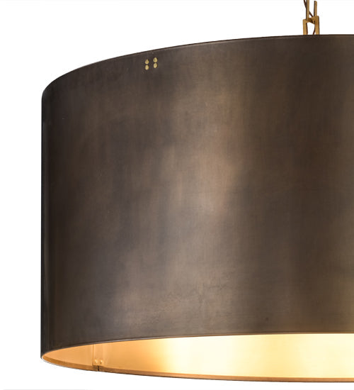 Meyda Lighting Cilindro 42" 12-Light Craftsman Brown & Brushed Brass Campbell Pendant Light