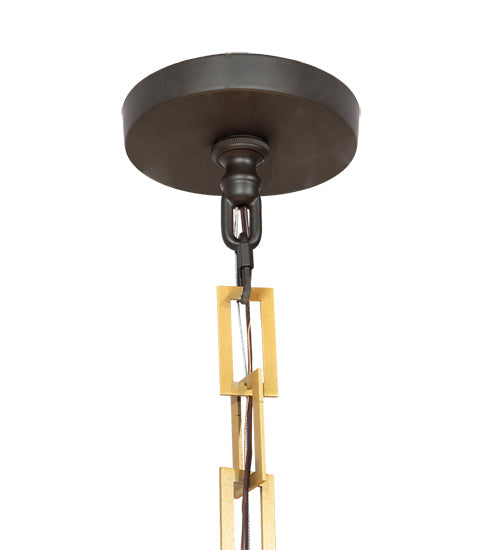 Meyda Lighting Cilindro 42" 12-Light Craftsman Brown & Oil Rubbed Bronze Campbell Pendant Light