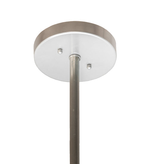 Meyda Lighting Cilindro 42" 4-Light Brushed Aluminum Pendant Light With Beige Textrene & White Shade
