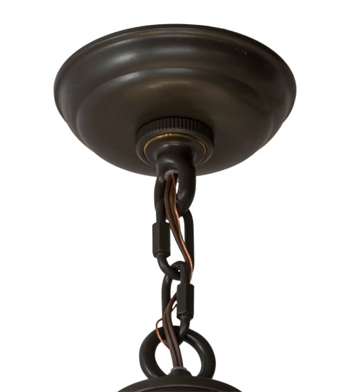 Meyda Lighting Cilindro 48" 6-Light Timeless Bronze Semi-flush Mount Light With Laura Beige Textrene Shade