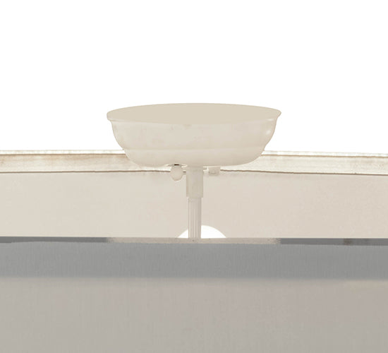 Meyda Lighting Cilindro 48" 8-Light Nickel Flush Mount Light With White Textrene Shade