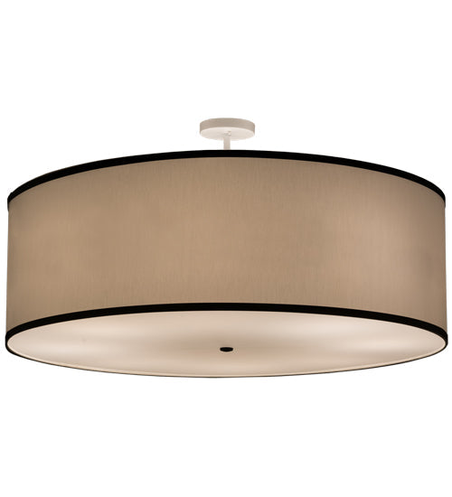 Meyda Lighting Cilindro 48" 8-Light Oil Rubbed Bronze Pendant Light With Beige & White Textrene Shade