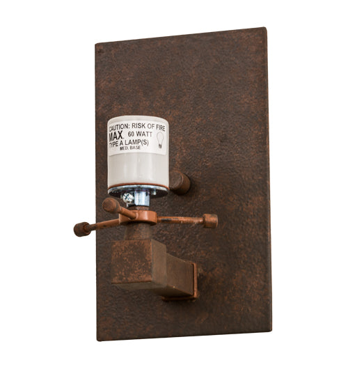 Meyda Lighting Cilindro 5" Rust Wall Sconce With Dark Green Jadestone Shade