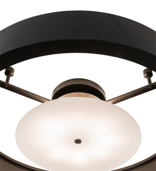 Meyda Lighting Cilindro 60" 8-Light Timeless Bronze Chic Flush Mount Light With White Statuario Idalight Shade