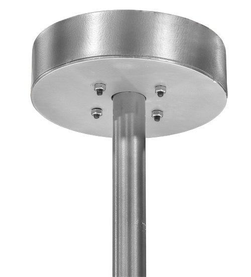 Meyda Lighting Cilindro 72" 9-Light Nickel Pendant Light With Mahogany and Cream Textrene Shade