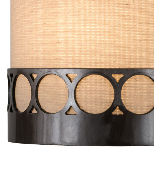 Meyda Lighting Cilindro 8" 2-Light Satin Clear Circulo Wall Sconce With Natural Textrene Shade