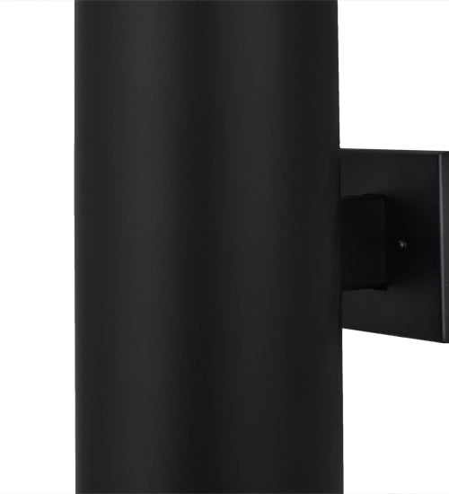 Meyda Lighting Cilindro 9" 2-Light Anodized Effect Black All Aperto Wall Sconce
