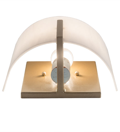 Meyda Lighting Cilindro 9" Champagne Metallic Burbank Wall Sconce With White Art Shade Glass