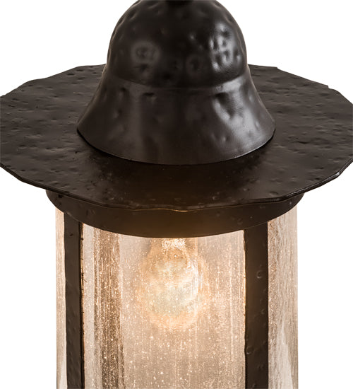 Meyda Lighting Cimelio 12" Solar Black Pendant Light With Clear Seeded Shade Glass