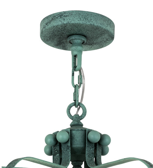 Meyda Lighting Citadel 22" Verdant Green Pendant Light With Green Mesh Shade