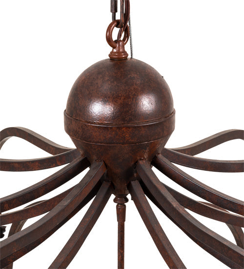 Meyda Lighting Citadel 227873 43" 12-Light Rusty Nail Textured Pendant Light