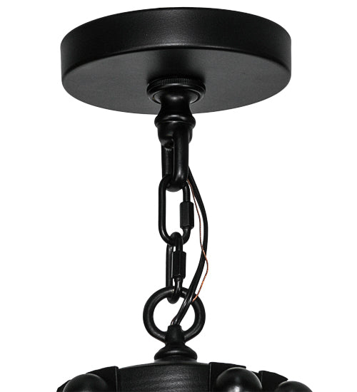 Meyda Lighting Citadel 33" 6-Light Blackwash Pendant Light With White Clear Crystal Idalight Shade