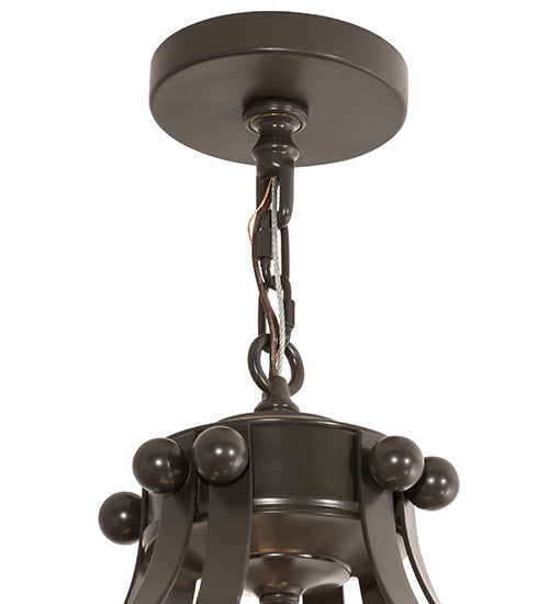 Meyda Lighting Citadel 42" 12-Light Timeless Bronze Pendant Light With Clear Crystal Idalight Shade Glass