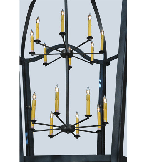 Meyda Lighting Citadel 69" 16-Light Blackened Pewter Pendant Light With Clear Crystal Idalight Shade