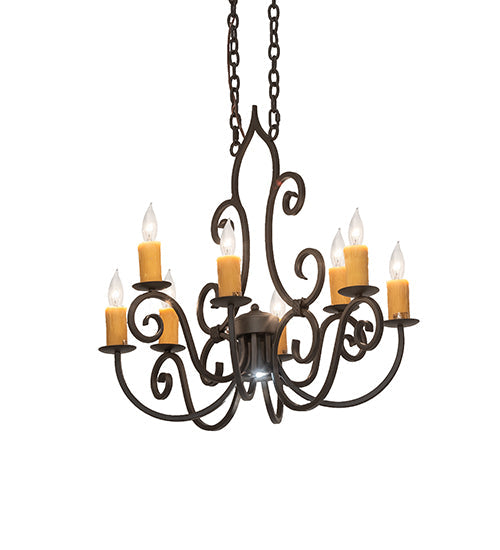 Meyda Lighting Clifton 36" 9-Light Oil Rubbed Bronze Chandelier With Ivory Faux Candlelight